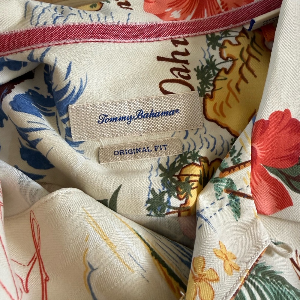 Tommy Bahama Tropical Map Print Shirt - Picture 3 of 4